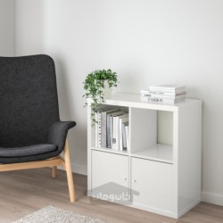واحد قفسه بندی با درب ایکیا مدل IKEA KALLAX رنگ براق/سفید