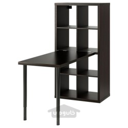 ترکیب میز ایکیا مدل IKEA KALLAX / LINNMON رنگ مشکی/مشکی قهوه ای