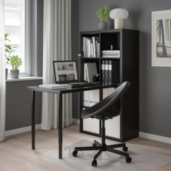 ترکیب میز ایکیا مدل IKEA KALLAX / LINNMON رنگ مشکی/مشکی قهوه ای