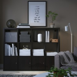واحد قفسه بندی با 4 محفظه درجی ایکیا مدل IKEA KALLAX رنگ سیاه قهوه ای