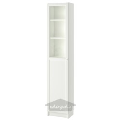 کتابخانه با درب پنلی/شیشه ای ایکیا مدل IKEA BILLY / OXBERG رنگ سفید/شیشه ای
