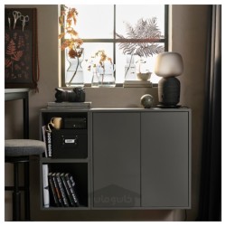 واحد قفسه بندی دیواری ایکیا مدل IKEA EKET رنگ خاکستری تیره