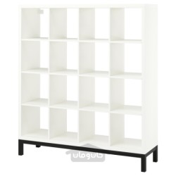 واحد قفسه بندی با زیر قاب ایکیا مدل IKEA KALLAX رنگ سفید/مشکی