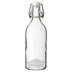 بطری با درپوش ایکیا مدل IKEA KORKEN رنگ شیشه شفاف