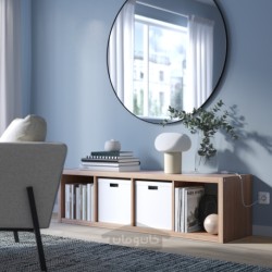 واحد قفسه بندی ایکیا مدل IKEA KALLAX رنگ افکت گردو خاکستری روشن