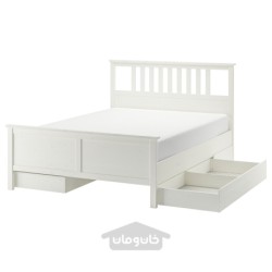 قاب تخت با 4 جعبه نگهداری ایکیا مدل IKEA HEMNES رنگ لکه سفید