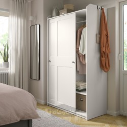 کمد لباس با درب های کشویی ایکیا مدل IKEA HAUGA رنگ سفید