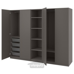 کمد لباس ایکیا مدل IKEA PAX / FORSAND رنگ خاکستری تیره/خاکستری تیره