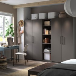 کمد لباس ایکیا مدل IKEA PAX / FORSAND رنگ خاکستری تیره/خاکستری تیره