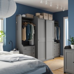 ترکیب کمد لباس ایکیا مدل IKEA HAUGA رنگ خاکستری