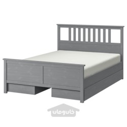 قاب تخت با 4 جعبه نگهداری ایکیا مدل IKEA HEMNES رنگ خاکستری رنگ آمیزی شده