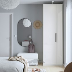 ترکیب کمد لباس ایکیا مدل IKEA PAX / FARDAL رنگ براق/سفید
