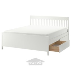 فریم تخت با انباری ایکیا مدل IKEA IDANÄS رنگ سفید